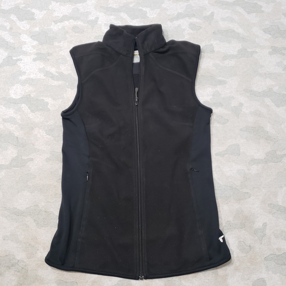Columbia Titanium Vest Womens Small Black Full Zip Pockets Fleece Hiking Outdoor